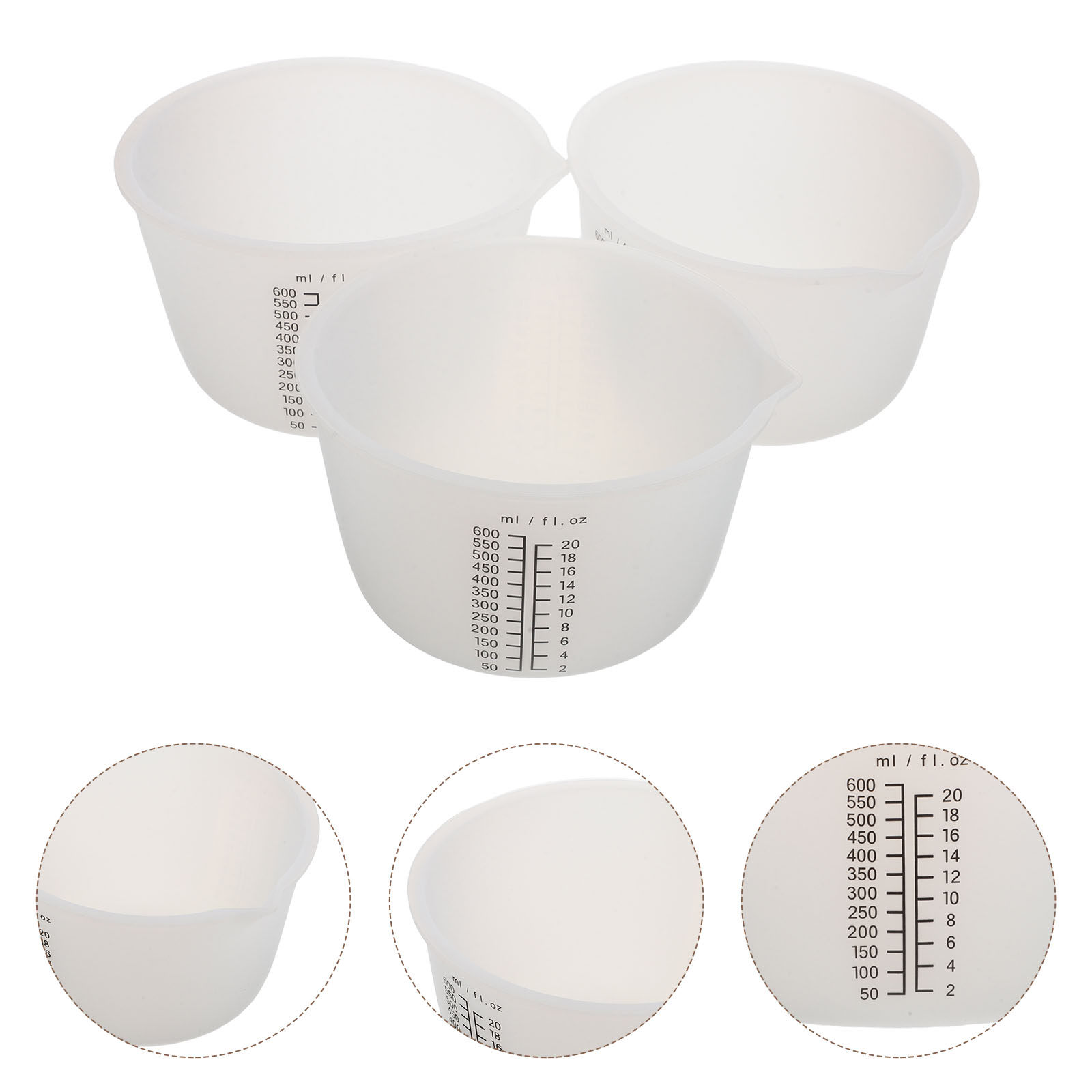 Mixing Cup Silicone - Conjunto de 3 Copos de Silicone