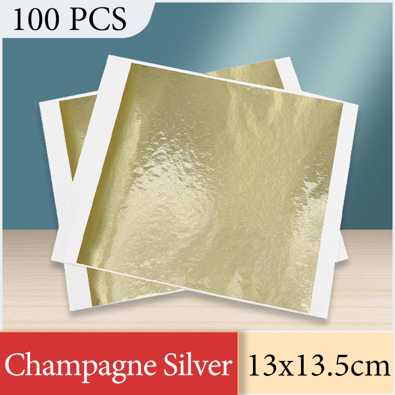 Gold Foil Flakes - 13x13.5cm folha de papel champanhe prata