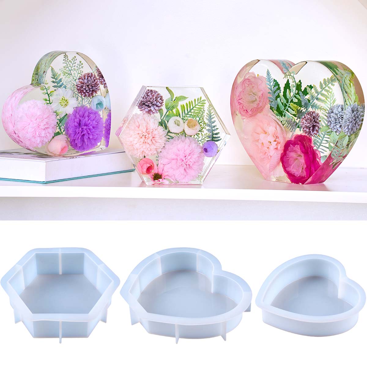 Molde de Silicone Grande em Fo - Flower Preservation Resin avaliação e preço