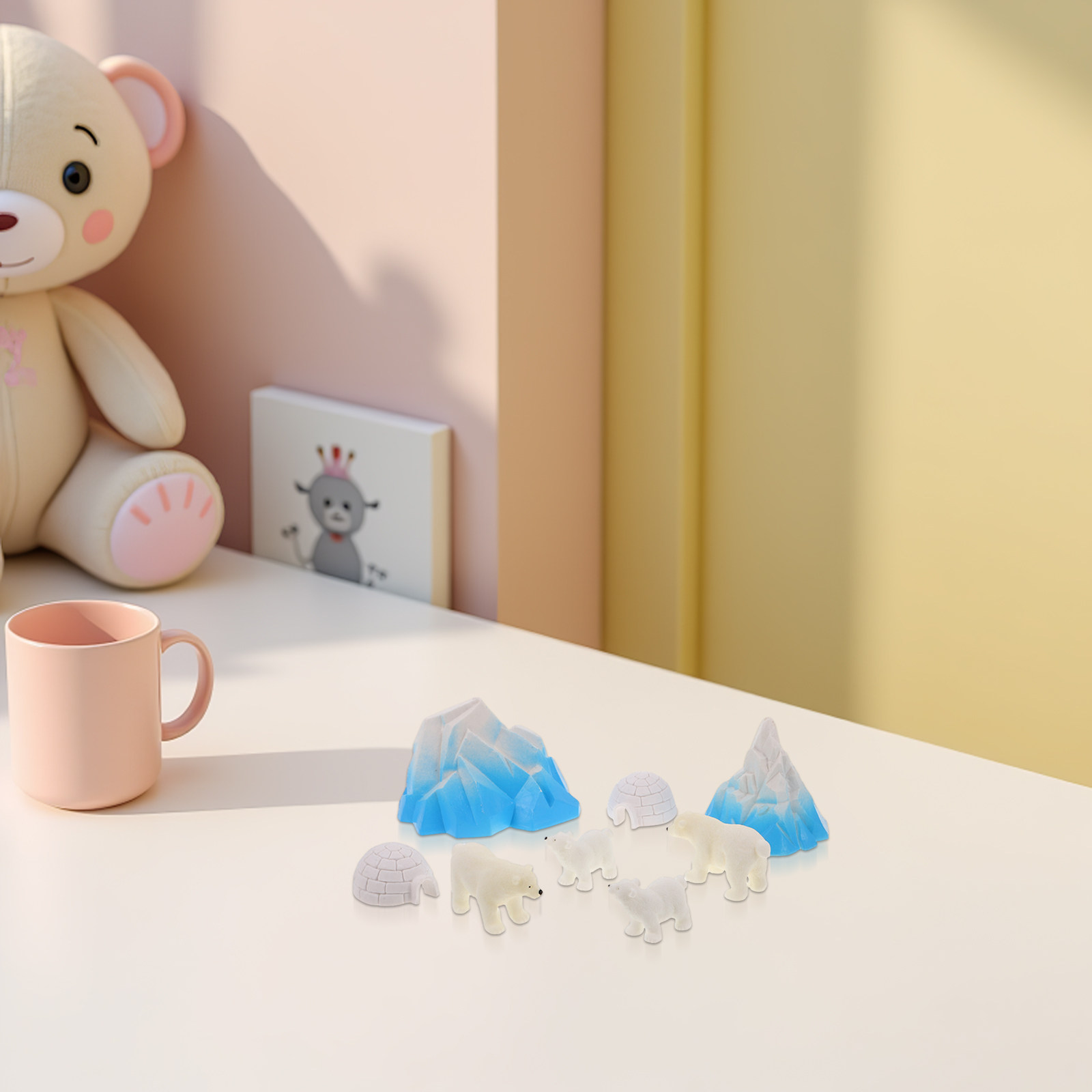 8 Peças Mini Ursos Polares de  - Crafting Resin avaliação e preço